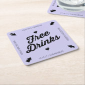 自由な飲み物は日付のコースターを救います スクエアペーパーコースター (アングル)