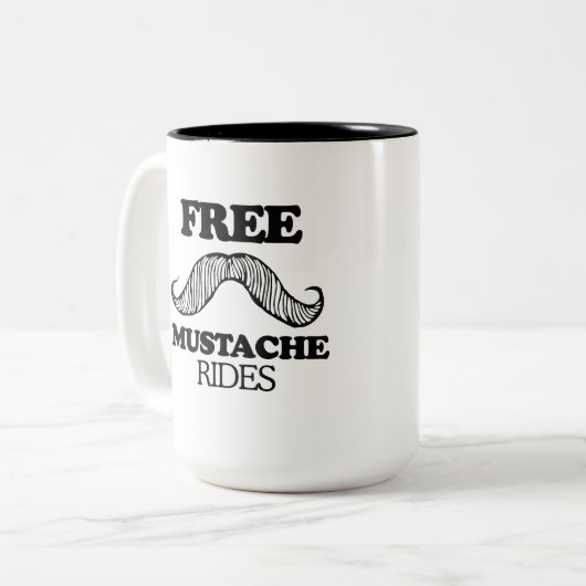 自由な髭はTシャツに乗ります ツートーンマグカップ (正面左)