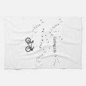 自由な鳥のように 自転車のある生活 ブラック&ホワイトアート キッチンタオル (横)