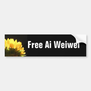 "自由なAi Weiwei"のバンパーステッカー バンパーステッカー