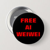 "自由なAi Weiwei"はピンにボタンをかけます 缶バッジ (正面&裏面)