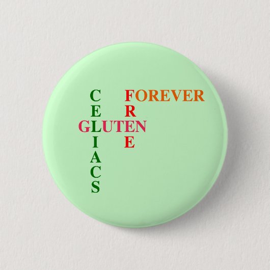 自由なCeliacsのグルテン永久に 缶バッジ (正面)