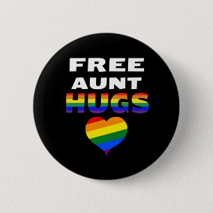 自由なHugs LGBTゲイプライド叔母さんの叔母さんのレズビアンのプライド 缶バッジ