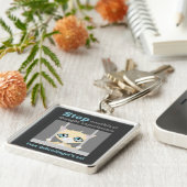 自由なSchrodingerの猫 キーホルダー (側面)