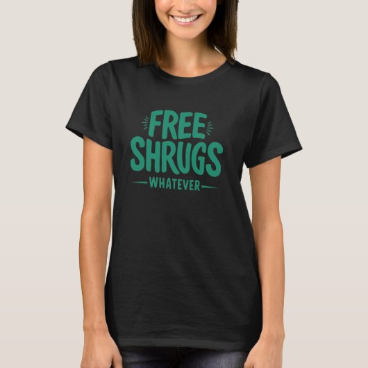 自由なshrugsどんなおもしろい抱擁の男性の女性の男の子のgir tシャツ (正面)