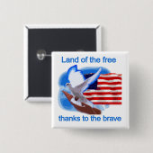 自由なTシャツおよびギフトの土地 缶バッジ (正面&裏面)