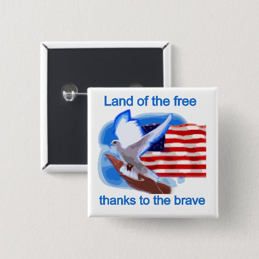 自由なTシャツおよびギフトの土地 缶バッジ (正面&裏面)