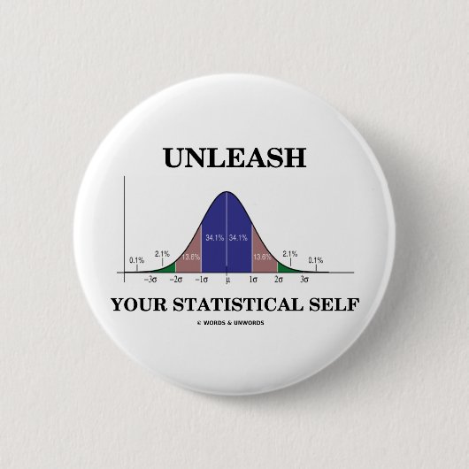 自由にして下さいあなたの統計的な自己(鐘のカーブのユーモア)を 缶バッジ (正面)