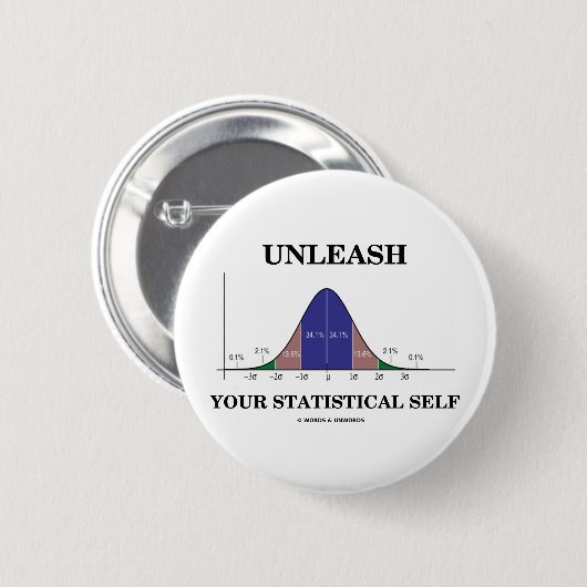 自由にして下さいあなたの統計的な自己(鐘のカーブのユーモア)を 缶バッジ (正面&裏面)