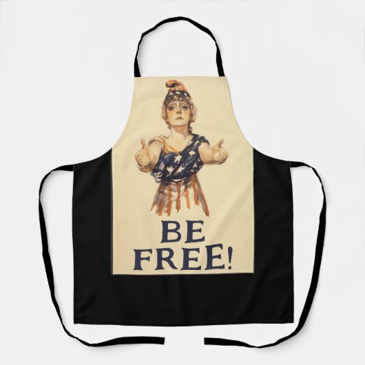 自由になれ！-黒 エプロン (正面)