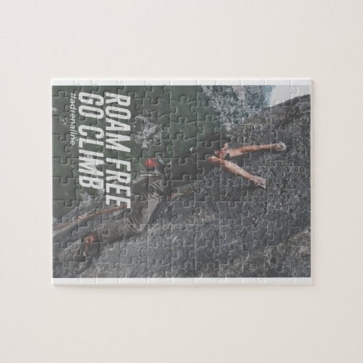 自由にアドレナリン行きます上昇の石の壁の歩き回って下さい ジグソーパズル (横)