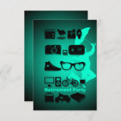 自由にデザインできる定年退職パーティーの招待状 招待状 (正面/裏面)