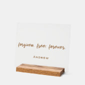 自由に与えられたモダン引用文をパーソナライズ アクリルサイン (傾斜)