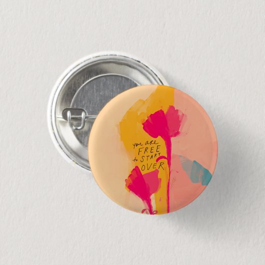 自由に引用文を開始感動的する 缶バッジ (正面&裏面)