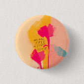 自由に引用文を開始感動的する 缶バッジ (正面)