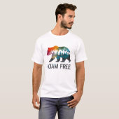 自由に徘徊する熊の森ハイキング Tシャツ (正面フル)