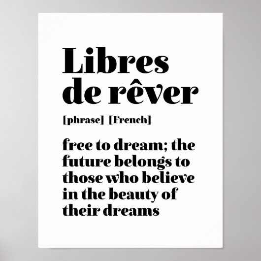 自由に感動的夢を見るLibres De Rever ポスター (正面)