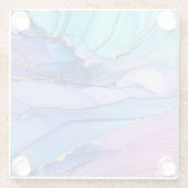 自由に流れる質感、高級抽象芸術アート。 ガラスコースター (裏面)