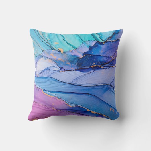 自由に流れる質感、高級抽象芸術アート。 クッション (裏面)