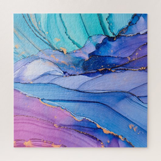自由に流れる質感、高級抽象芸術アート。 ジグソーパズル (縦)