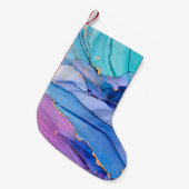 自由に流れる質感、高級抽象芸術アート。 スモールクリスマスストッキング (正面 (吊り時))