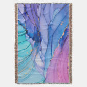 自由に流れる質感、高級抽象芸術アート。 スローブランケット (正面縦)