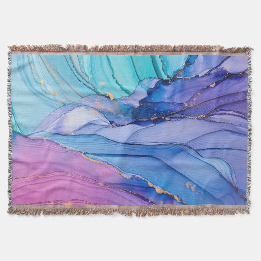 自由に流れる質感、高級抽象芸術アート。 スローブランケット (正面)