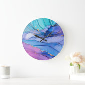 自由に流れる質感、高級抽象芸術アート。 ラージ壁時計 (ホーム)