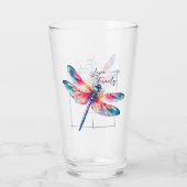 自由に生きる – 芸術的 Dragonfly タンブラーグラス (裏面)