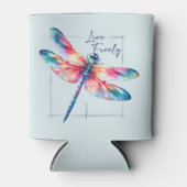 自由に生きる – 芸術的 Dragonfly 缶クーラー (正面)
