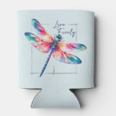 自由に生きる – 芸術的 Dragonfly 缶クーラー (裏面)