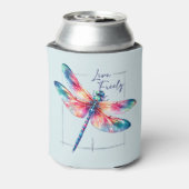 自由に生きる – 芸術的 Dragonfly 缶クーラー (缶裏面)