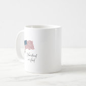 自由に立ち上がる アメリカ国旗 コーヒーマグカップ (正面左)