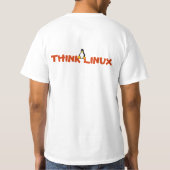 自由に考えて下さい、Linuxを考えて下さい Tシャツ (裏面)