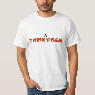 自由に考えて下さい、Linuxを考えて下さい Tシャツ