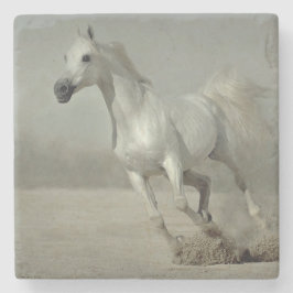 自由に走っている野生の馬 ストーンコースター