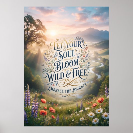 自由に野に咲く心 Nature Poster ポスター (正面)