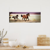 自由に野生のランニング馬になる ポスター (キッチン)