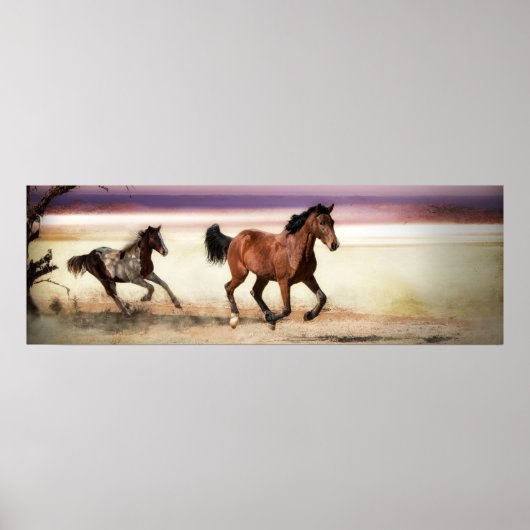 自由に野生のランニング馬になる ポスター (正面)