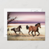 自由に野生のランニング馬になる ポストカード (正面/裏面)