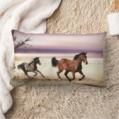 自由に野生のランニング馬になる ランバークッション (ブランケット)