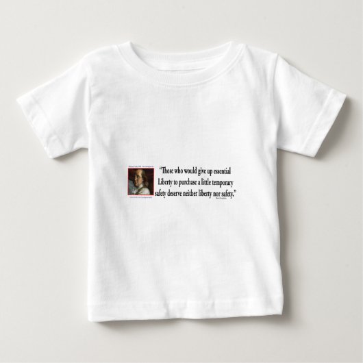 自由に関するベンジャミン・フランクリン ベビーTシャツ (正面)