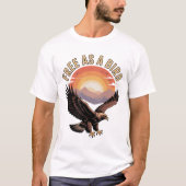 自由に鳥のように メンズTシャツ 暖かい季節に Tシャツ (正面)