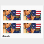 自由のために背が高く安定して立つ！ 長方形シール (シート)