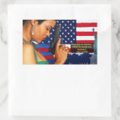 自由のために背が高く安定して立つ！ 長方形シール (バッグ)