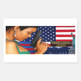 自由のために背が高く安定して立つ！ 長方形シール