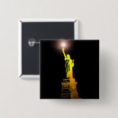 自由のためのスタンド:自由の像の旅行ボタン 缶バッジ (正面&裏面)