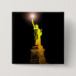 自由のためのスタンド：自由の像の旅行ボタン 缶バッジ