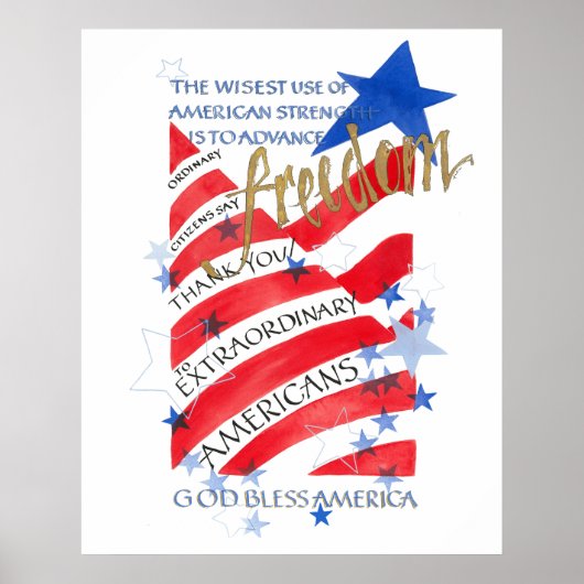 自由のための並外れたアメリカ人、旗 ポスター (正面)