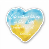 自由のない生活引用文ウクライナハートビニル シール (正面)
